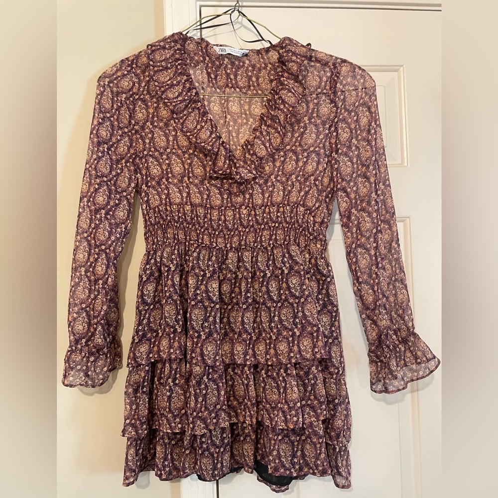 Zara mini ruffle dress